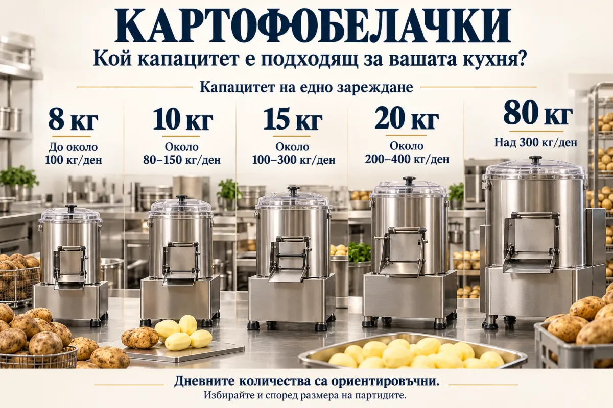 Как да изберете капацитета на професионална картофобелачка според дневното количество?