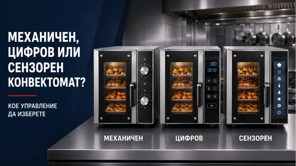 Механичен, цифров или сензорен конвектомат — кое управление да изберете