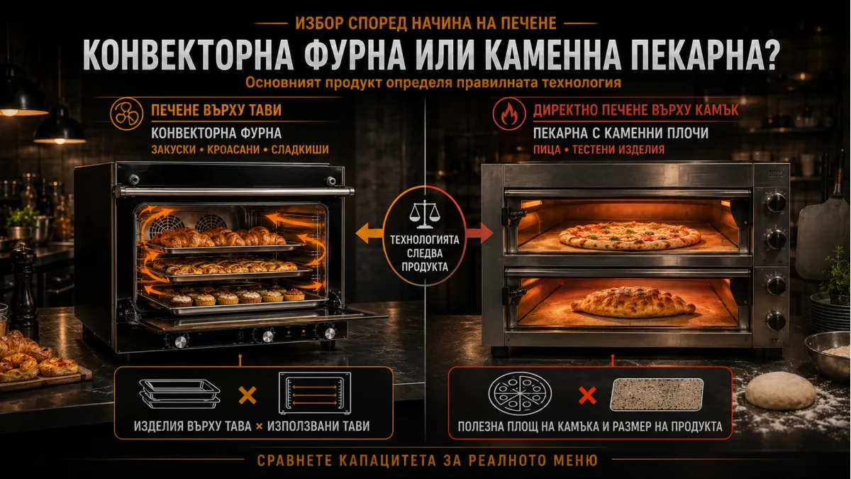 Конвекторна фурна или пекарна с каменни плочи