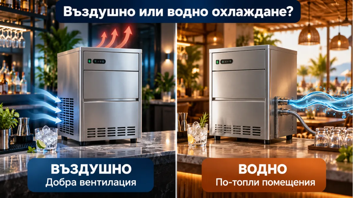Ледогенератор с водно или с въздушно охлаждане