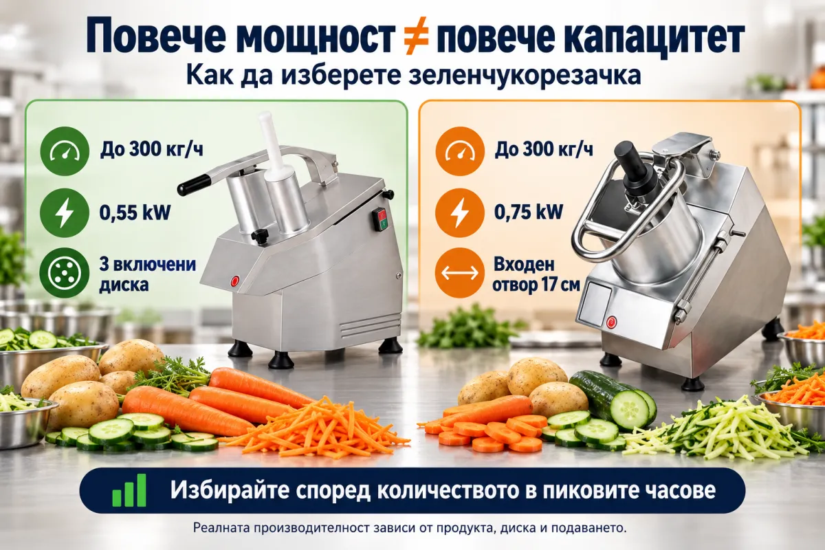Как да изберете производителност и мощност на зеленчукорезачката?