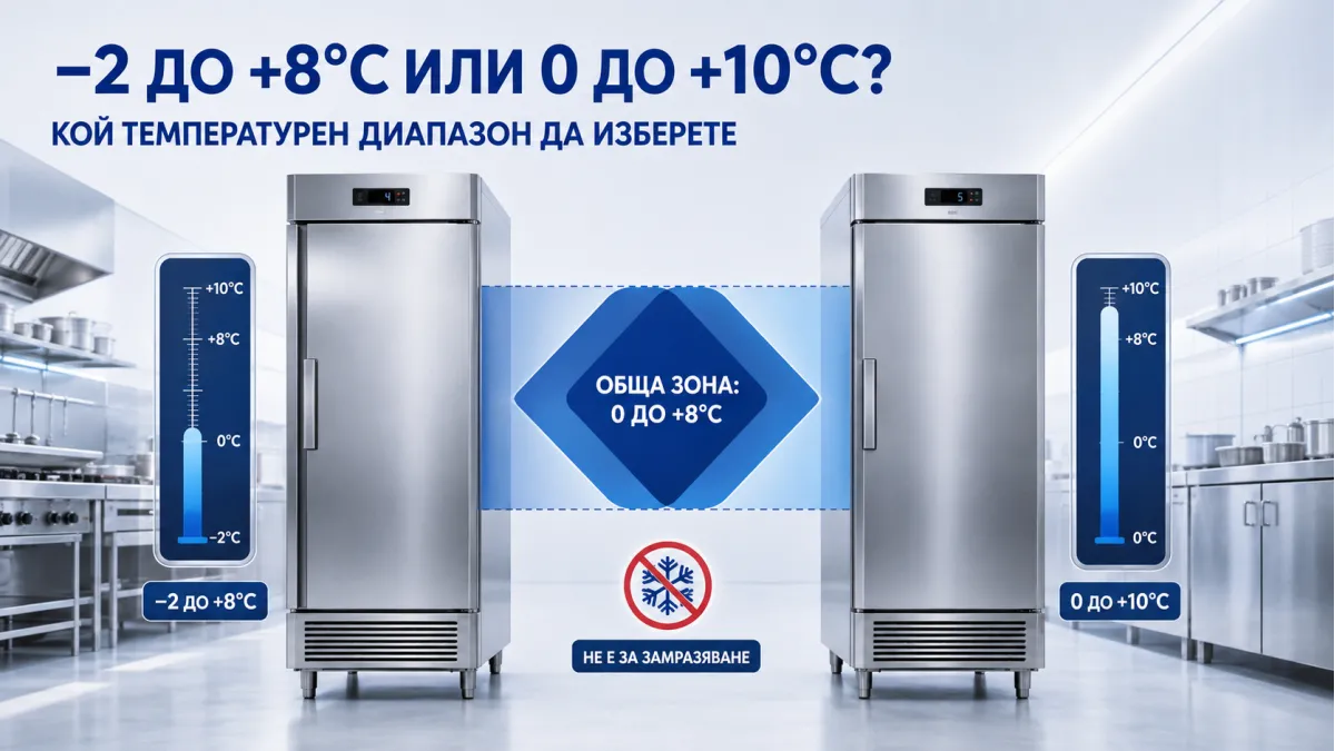 Какъв температурен диапазон да изберете — от −2 до +8°C или от 0 до +10°C?