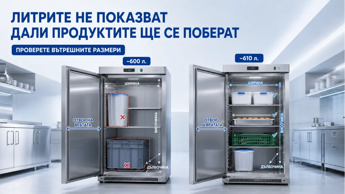 Защо литрите не показват дали продуктите ще се поберат в хладилника?